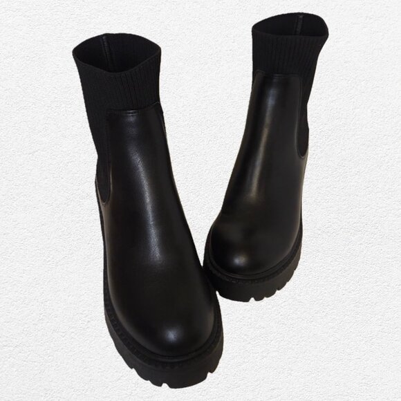 NWOT Madden Girl Women’s Black Thrash Pull On Chelsea Boots - 7.5 - Picture 4 of 12